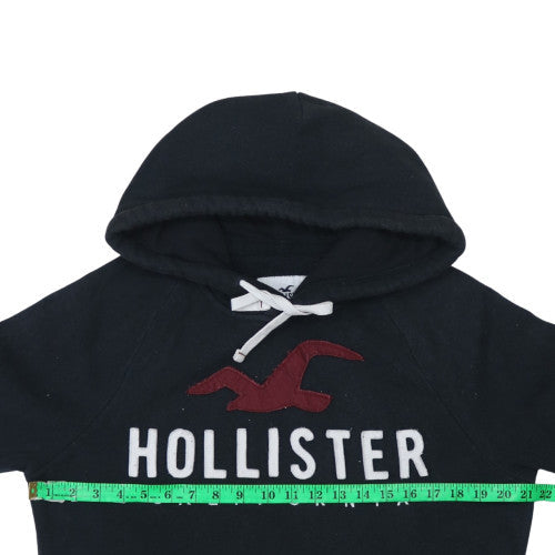 Hollister Mens Black L Basic Hooded Activewear Fleece Jacket
