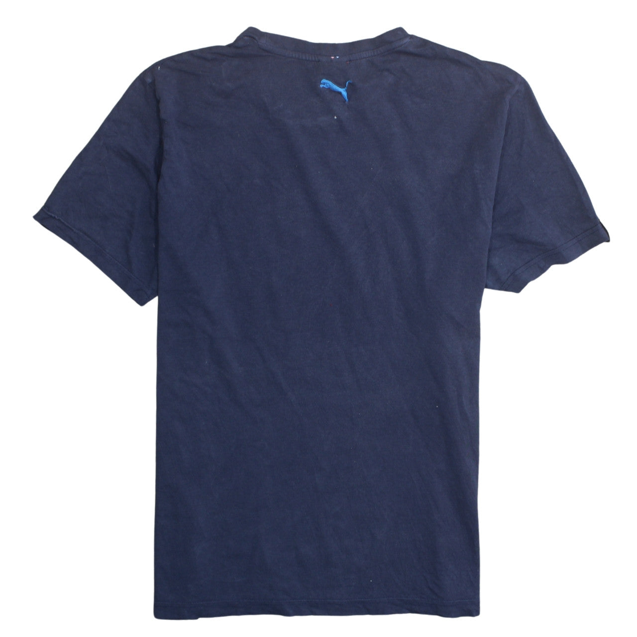 Puma Men's Blue Graphic Print Crew Neck Cotton T-Shirt Size L