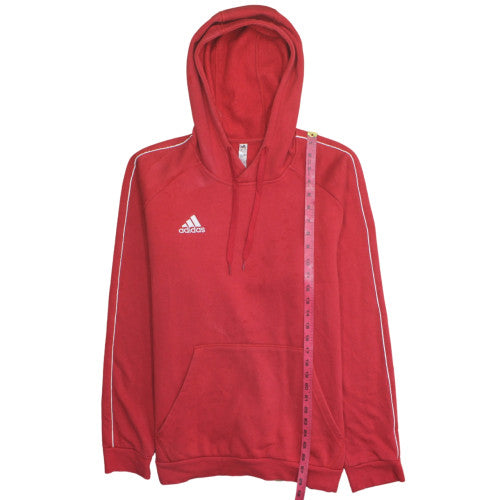 Adidas Men's Red XL Pullover Hoodie with Logo Fleece Sportswear