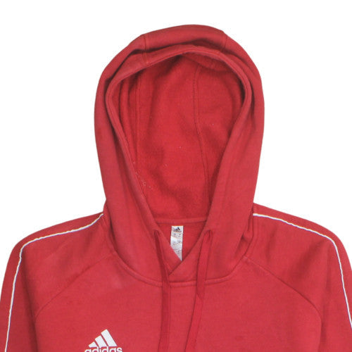 Adidas Men's Red XL Pullover Hoodie with Logo Fleece Sportswear