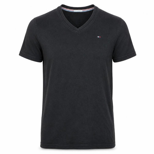Tommy Hilfiger Men's Black V-Neck Cotton T-Shirt Size S