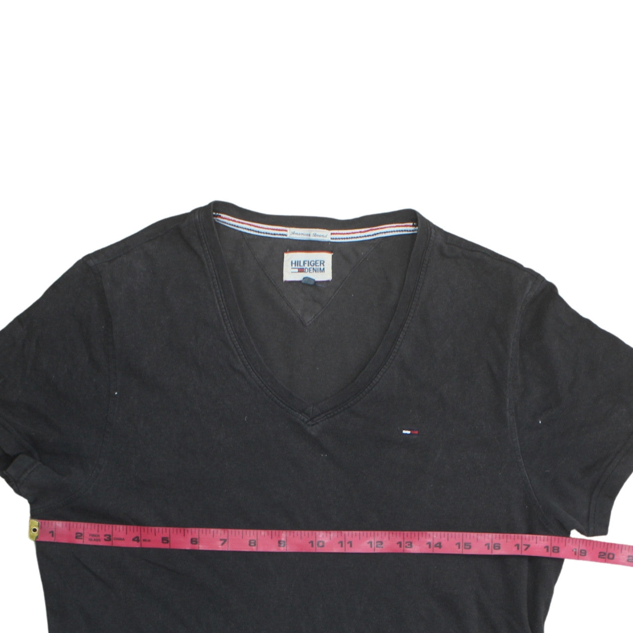 Tommy Hilfiger Men's Black V-Neck Cotton T-Shirt Size S