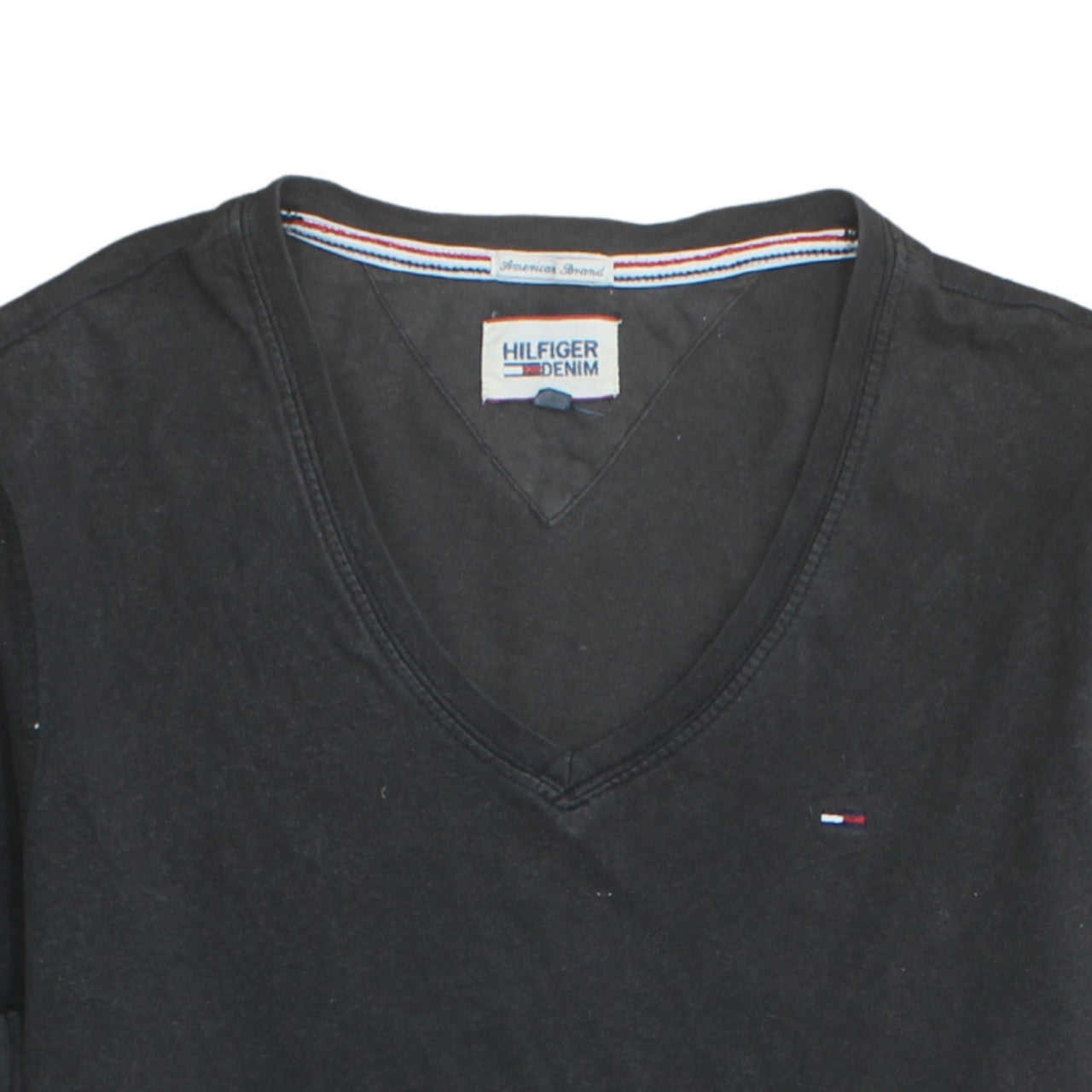 Tommy Hilfiger Men's Black V-Neck Cotton T-Shirt Size S