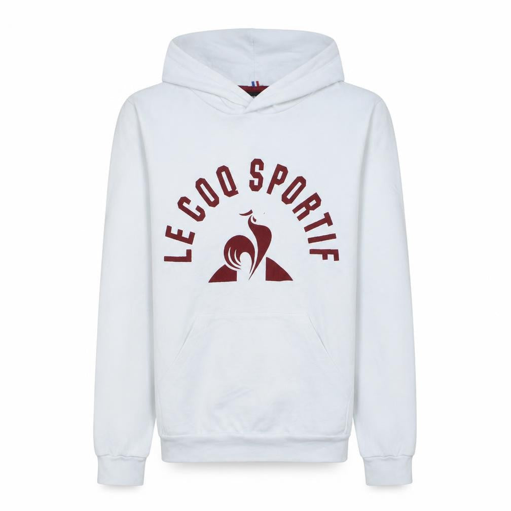 Le Coq Sportif Men's White Pullover Hoodie Small Graphic Print