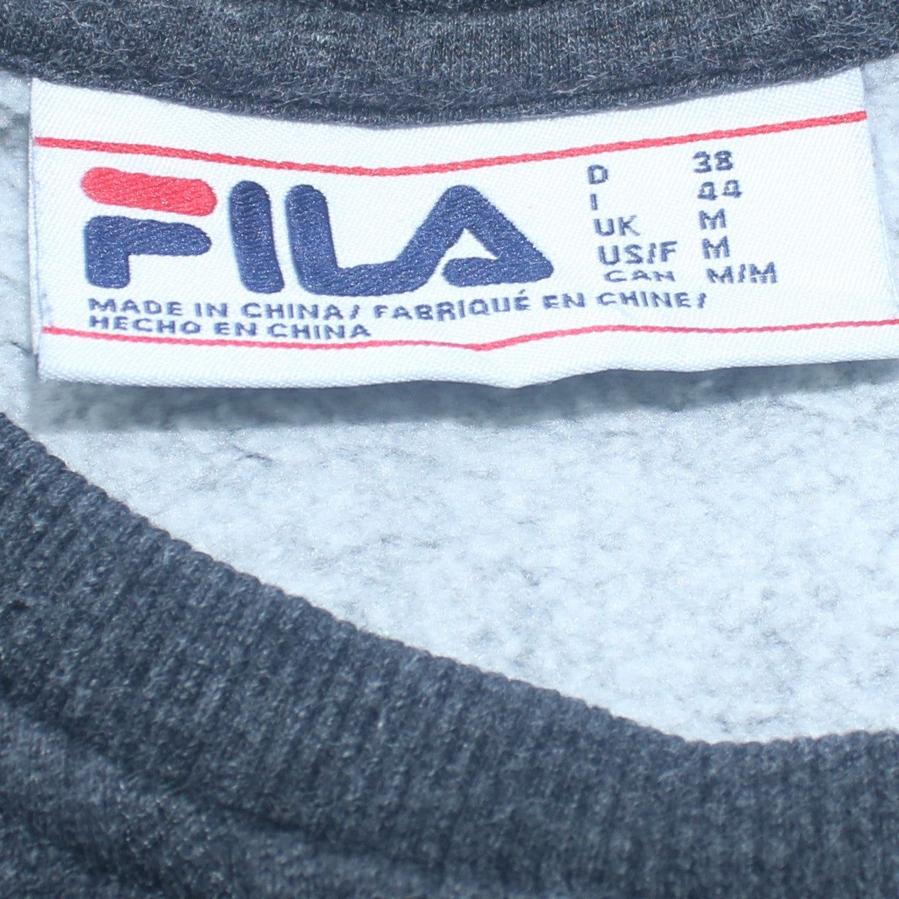 Fila Men's Grey Crew Neck Pullover Sweatshirt Size M