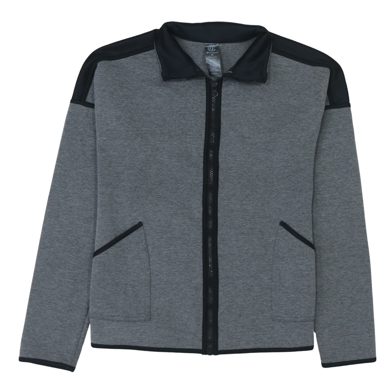 Champion Men's Grey Full Zip Track Jacket Size M Athletic Style
