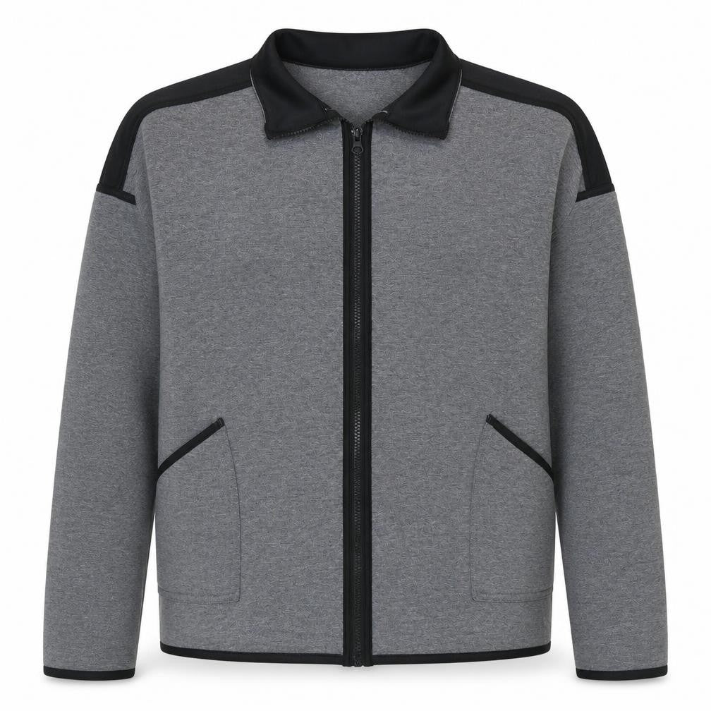 Champion Men's Grey Full Zip Track Jacket Size M Athletic Style