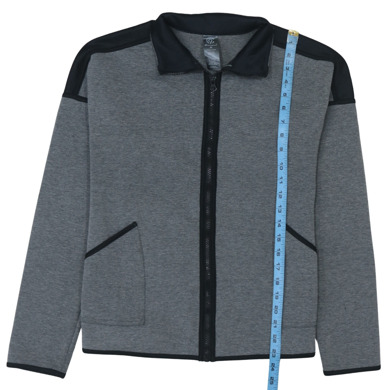 Champion Men's Grey Full Zip Track Jacket Size M Athletic Style
