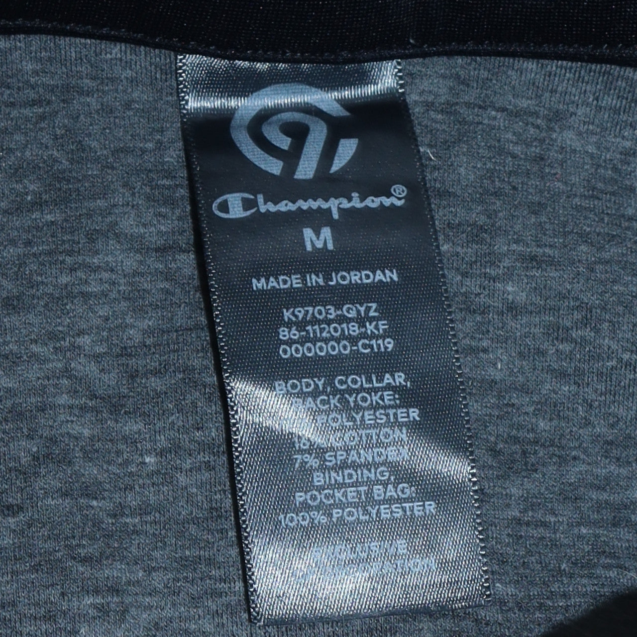 Champion Men's Grey Full Zip Track Jacket Size M Athletic Style