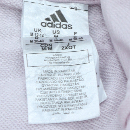 Adidas Women's Pink Hooded Pullover Sweatshirt Size 12-14
