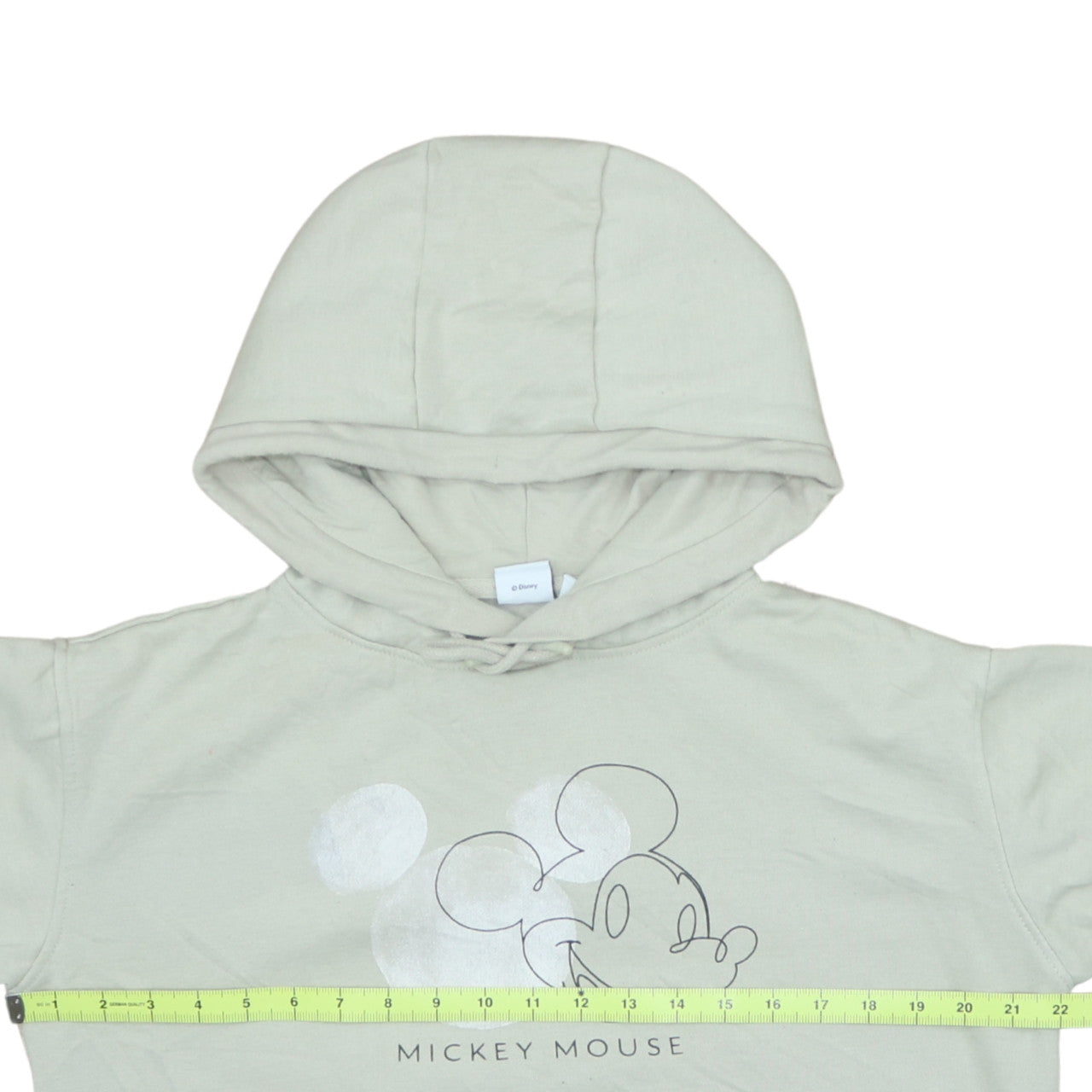 Disney Womens Beige XS Pullover Hoodie Mickey Mouse Print Sweatshirt