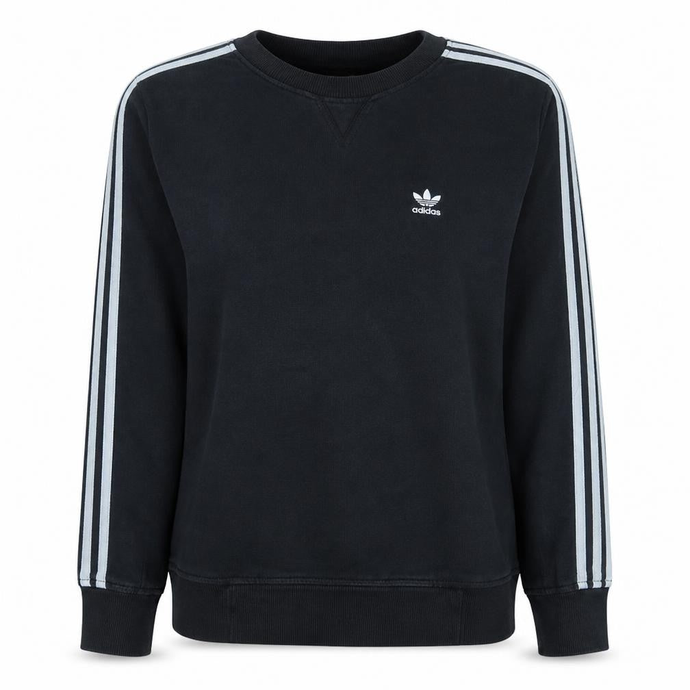 Adidas Womens Black Crew Neck Sweatshirt Size 10 Regular Fit