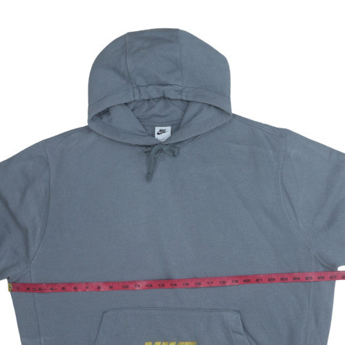 Nike Mens Blue XL Pullover Hoodie with Gold Logo Print Sweatshirt