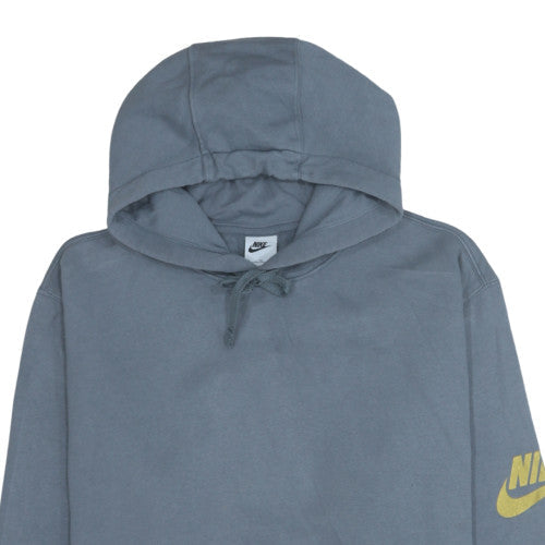 Nike Mens Blue XL Pullover Hoodie with Gold Logo Print Sweatshirt