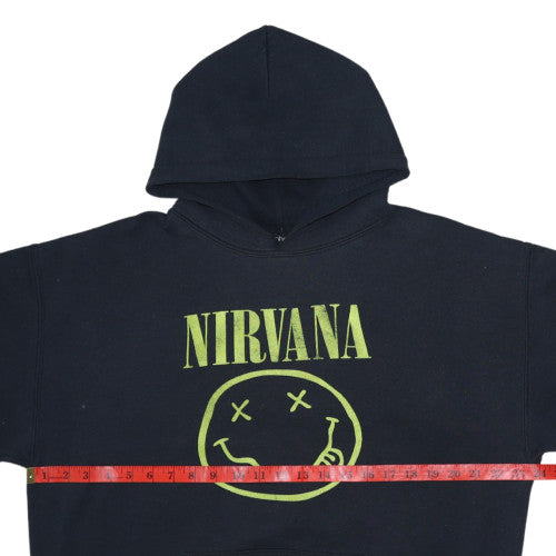 Boohoo Women’s Black Nirvana Pullover Hoodie Size L Graphic Print