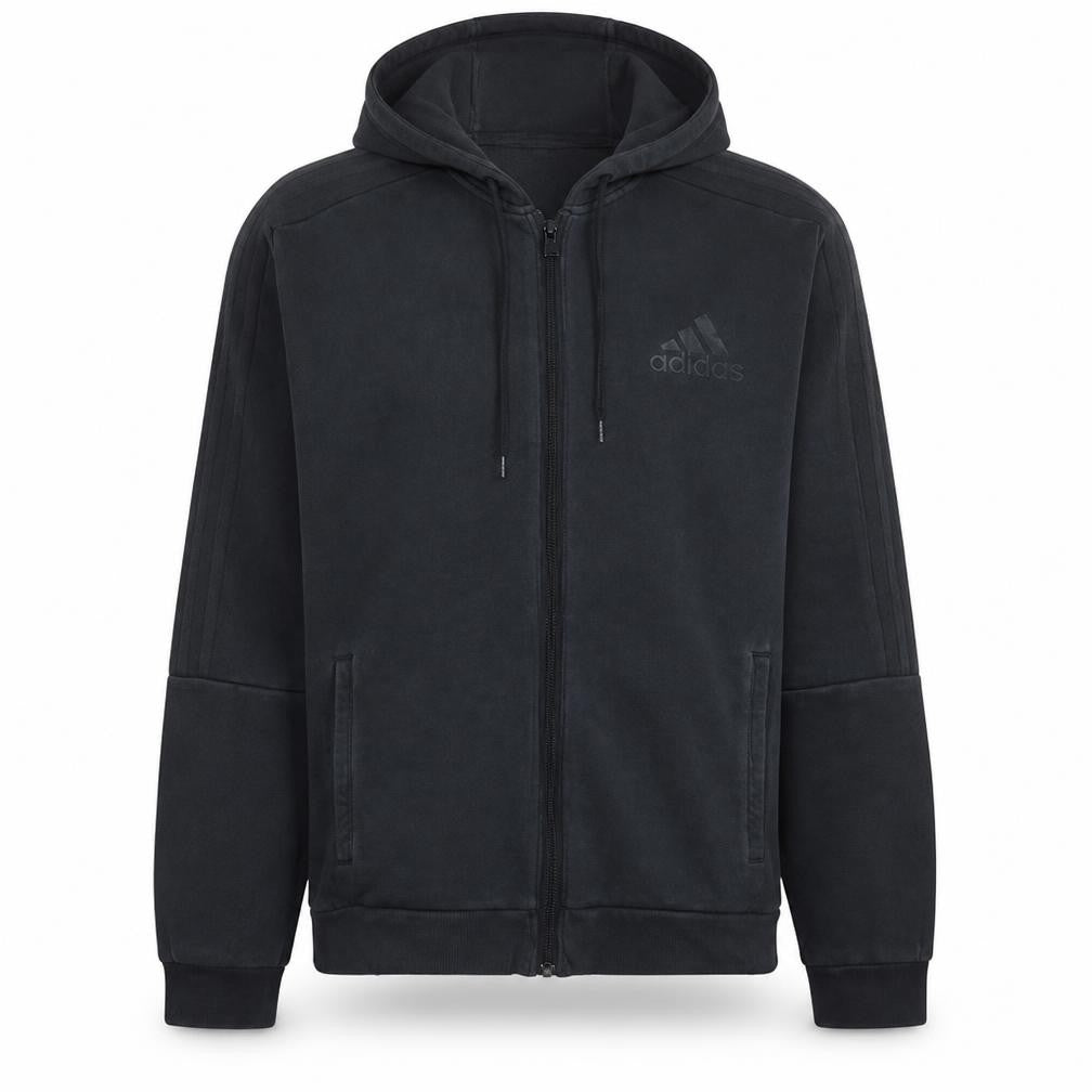 adidas Men's Black Full Zip Hoodie Fleece Size L
