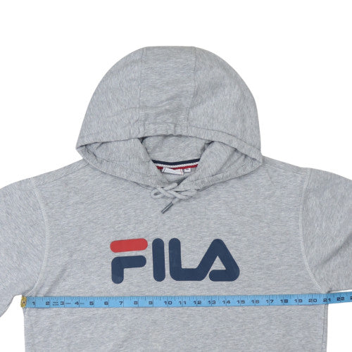 Fila Men's Grey Pullover Hoodie Medium Cotton Blend Sportswear