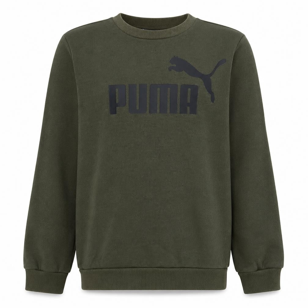Puma Boys Green Logo Sweatshirt 14 Years Crew Neck Fleece Pullover
