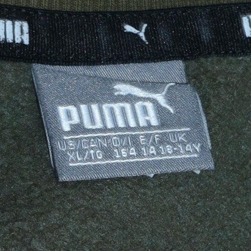 Puma Boys Green Logo Sweatshirt 14 Years Crew Neck Fleece Pullover