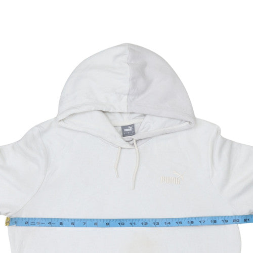 Puma Men’s White Pullover Hoodie Size L Cotton Blend Regular Fit