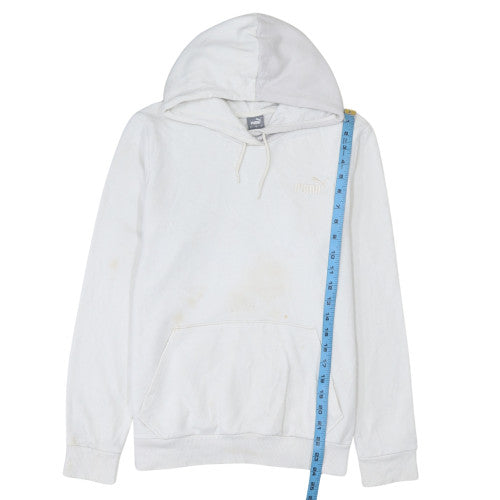 Puma Men’s White Pullover Hoodie Size L Cotton Blend Regular Fit
