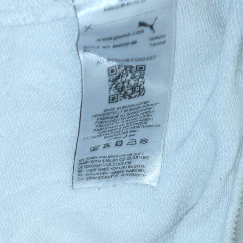 Puma Men’s White Pullover Hoodie Size L Cotton Blend Regular Fit