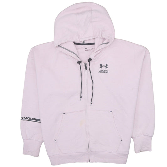 Under Armour Women's Pink Full Zip Hoodie Size M Loose Fit