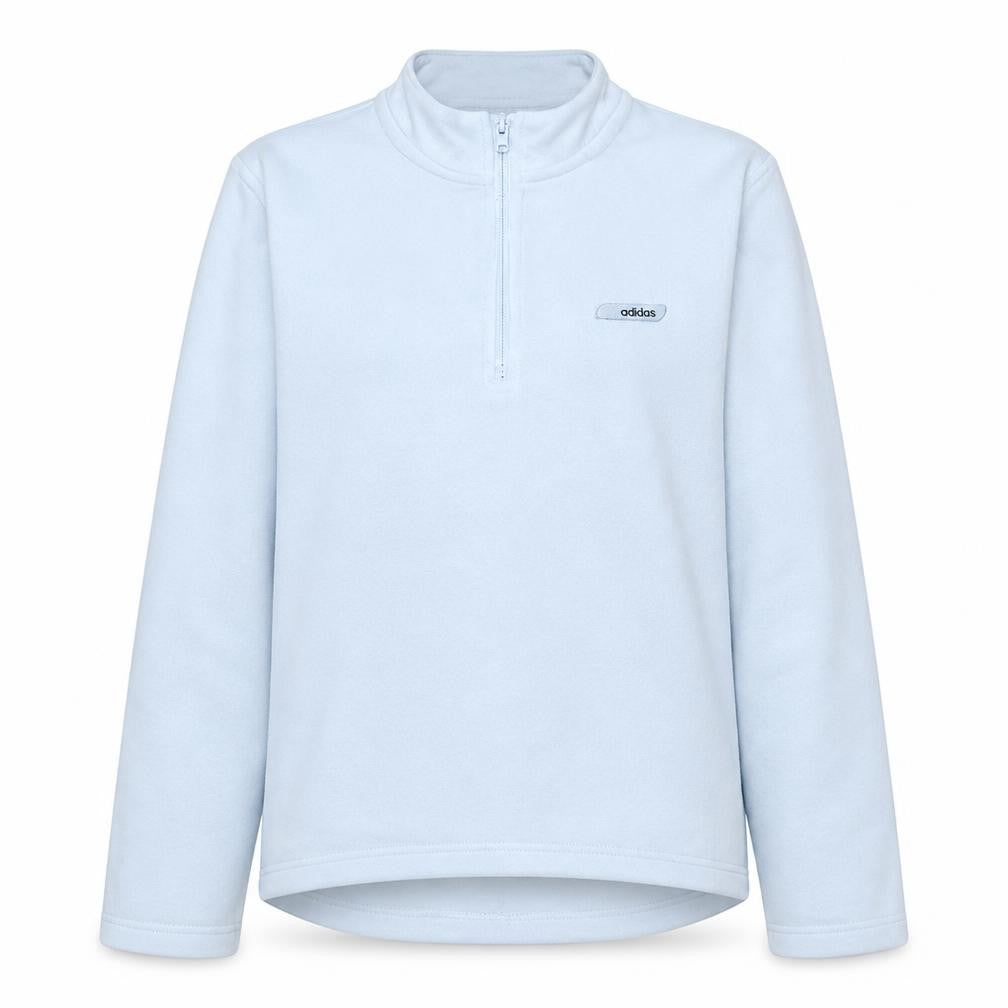 Adidas Women White 1/2 Zip Pullover Sweatshirt UK 14