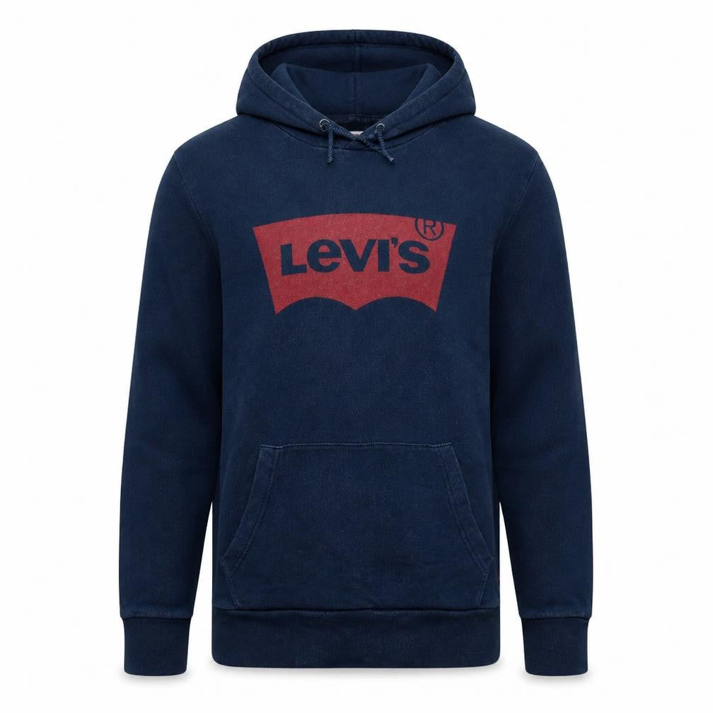 Levi's Men's Blue Pullover Hoodie M Logo Fleece Sweatshirt