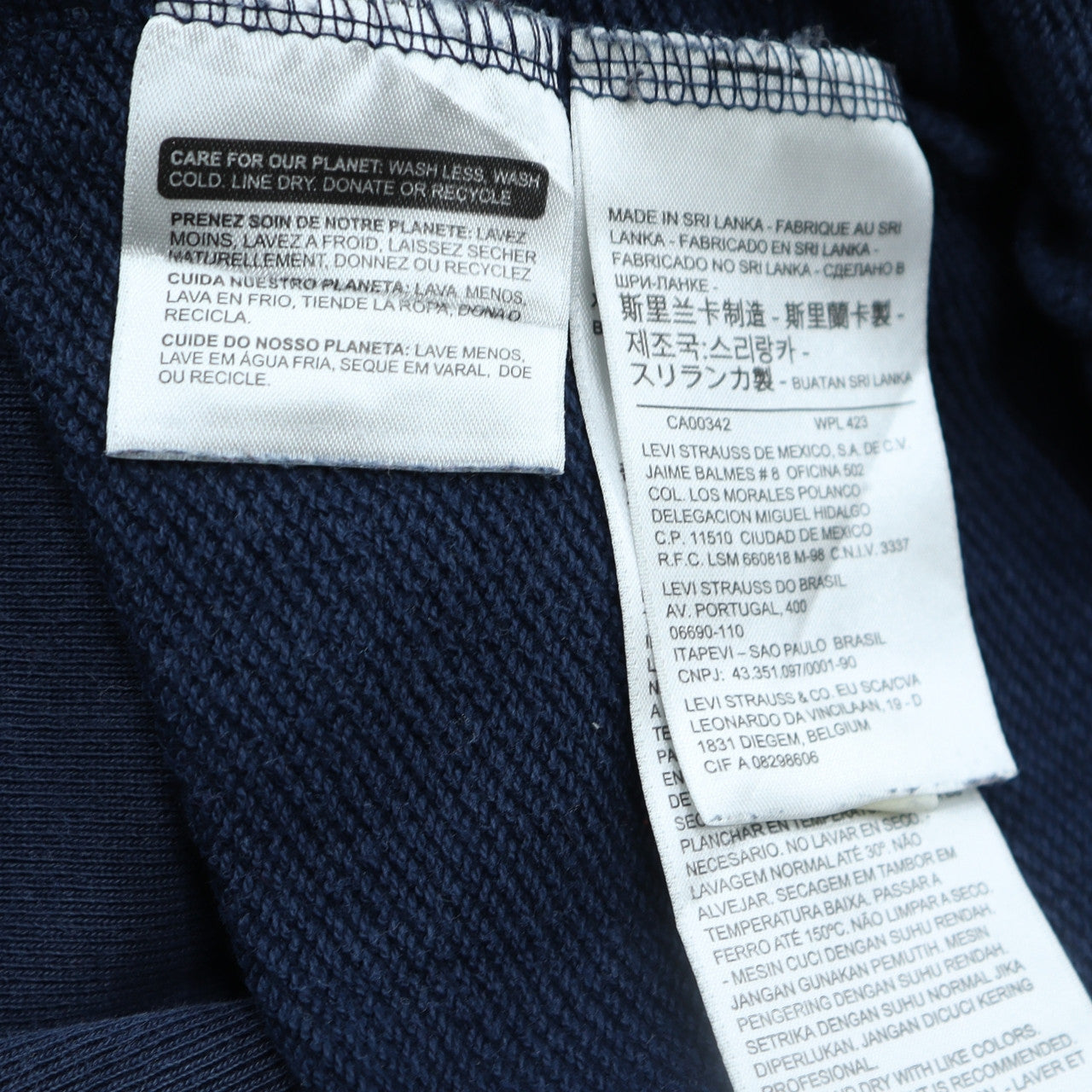 Levi's Men's Blue Pullover Hoodie M Logo Fleece Sweatshirt