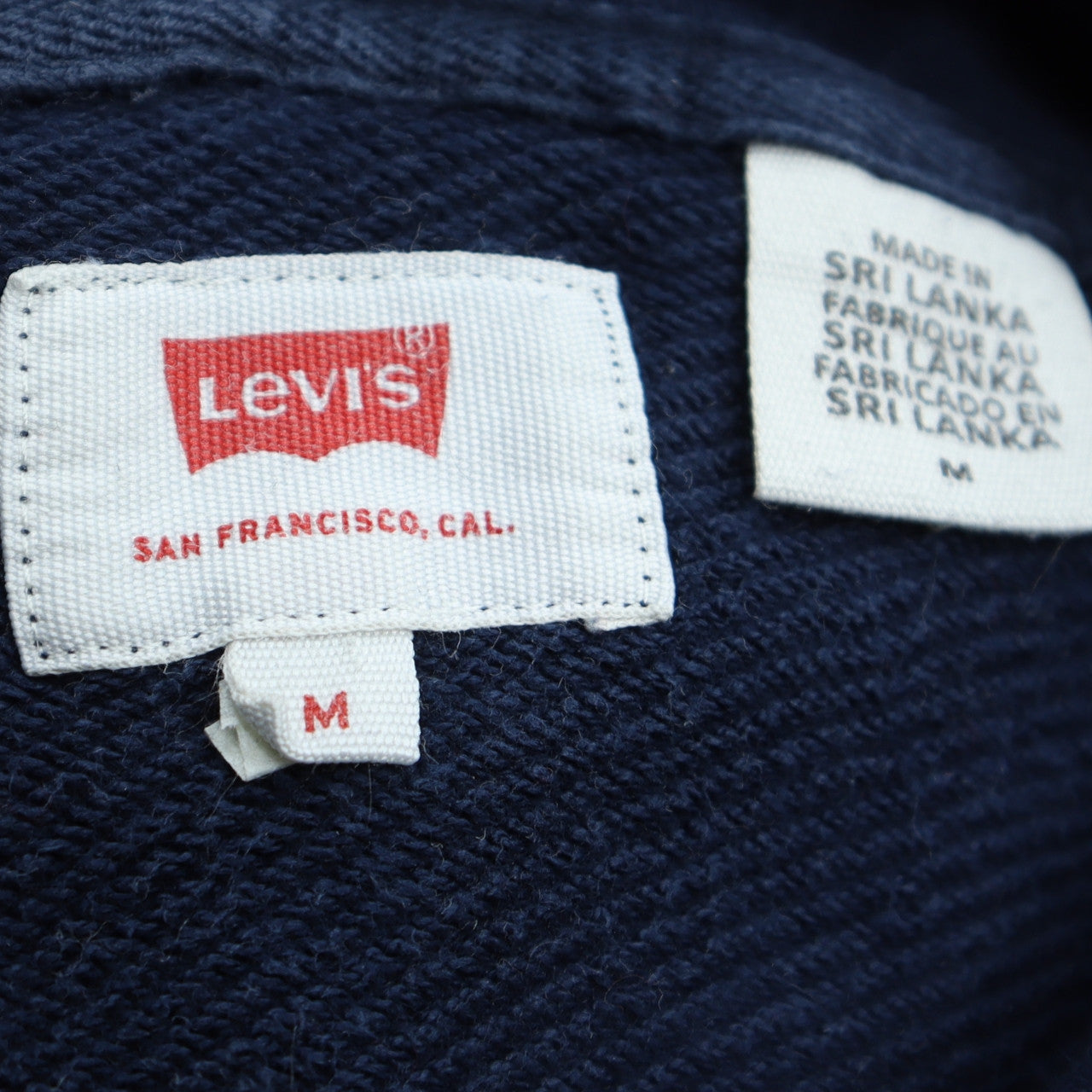 Levi's Men's Blue Pullover Hoodie M Logo Fleece Sweatshirt