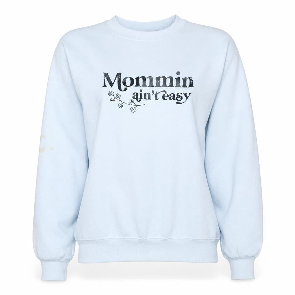 Champion Eco Women White Pullover Sweatshirt L 'Mommin Ain't Easy'