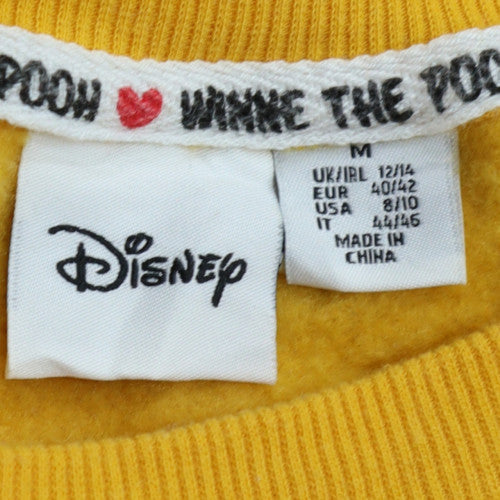 Disney Winnie the Pooh Yellow Crew Neck Women's Sweatshirt Size M