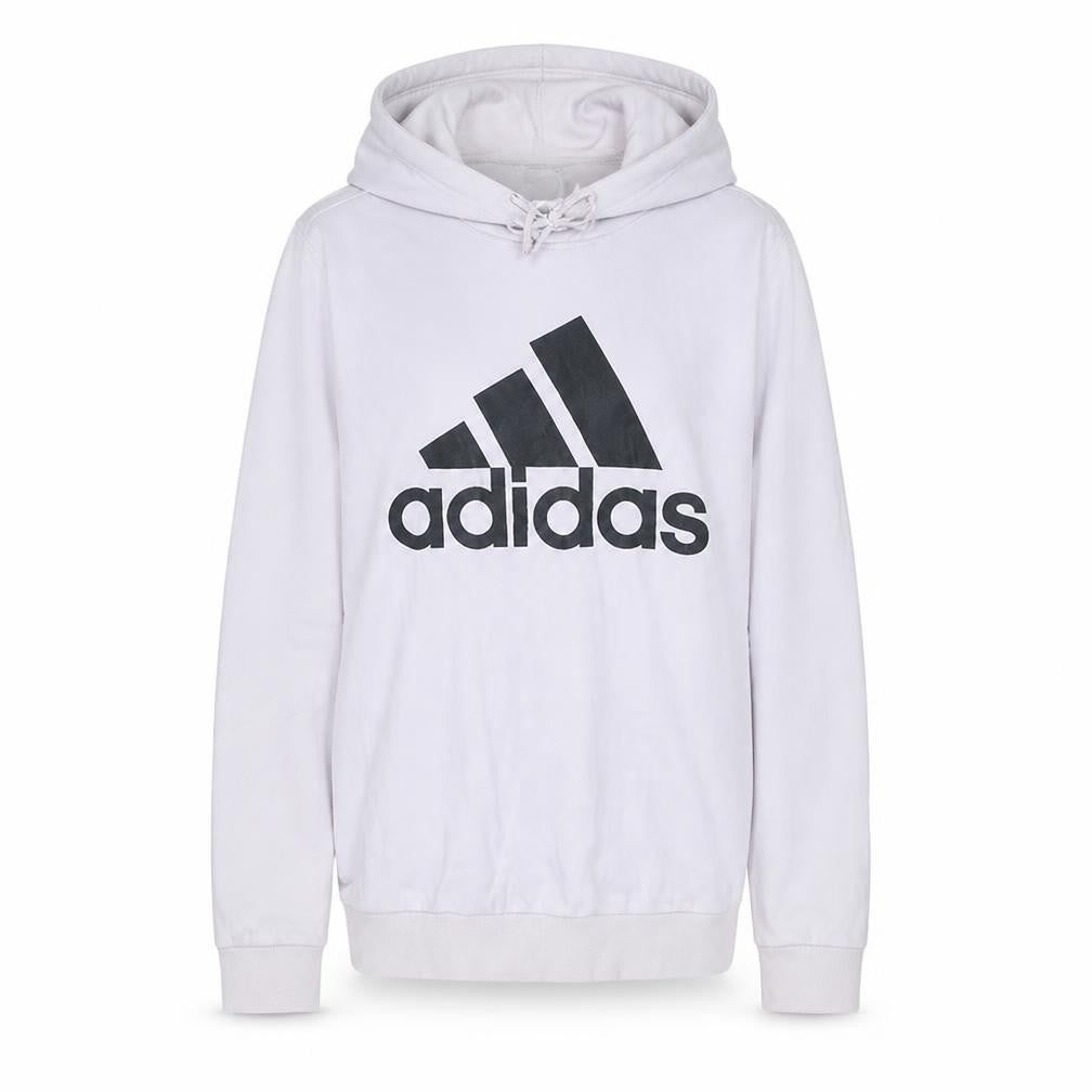 Adidas Women White Pullover Hoodie L Logo Hooded Sweatshirt