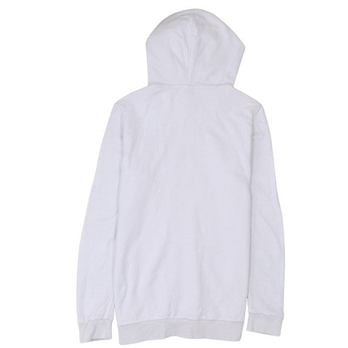 Adidas Women White Pullover Hoodie L Logo Hooded Sweatshirt