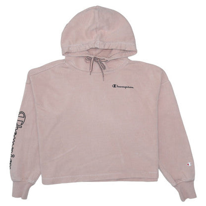 Champion Women’s Pink Small Pullover Hoodie with Logo Print