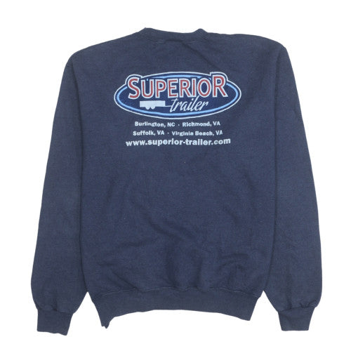 Champion Men's Navy Blue Crew Neck Sweatshirt M Graphic Print Pullover