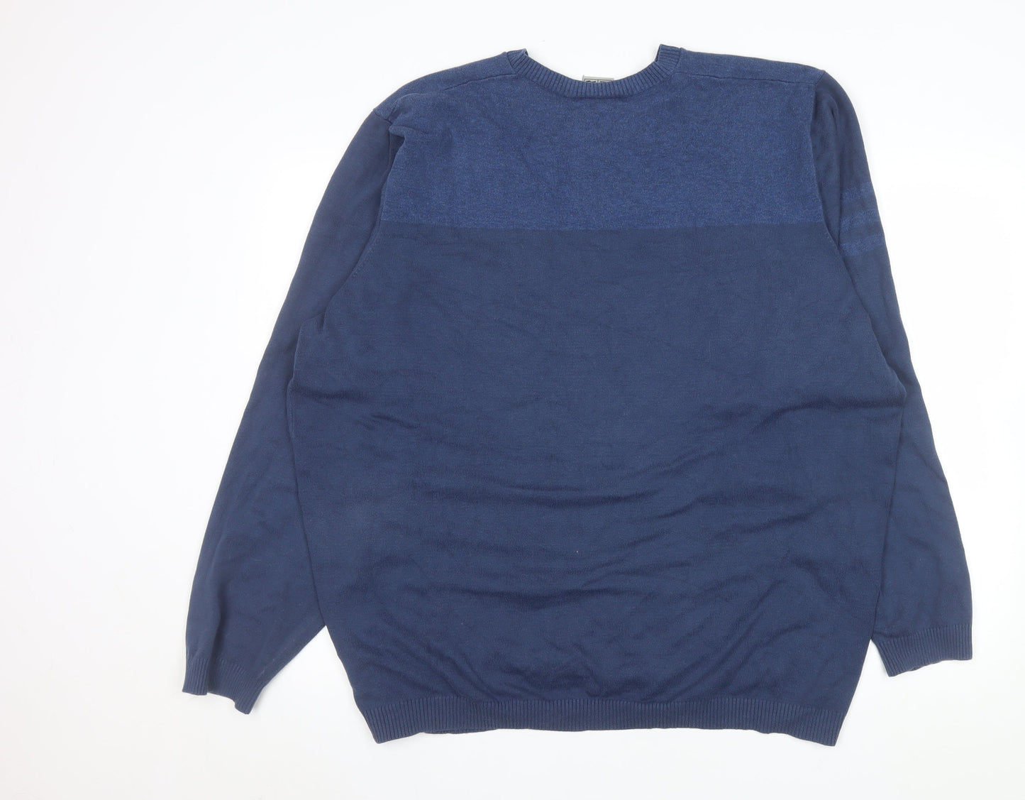 Adidas Men’s Blue 2XL V-Neck Cotton Pullover Jumper