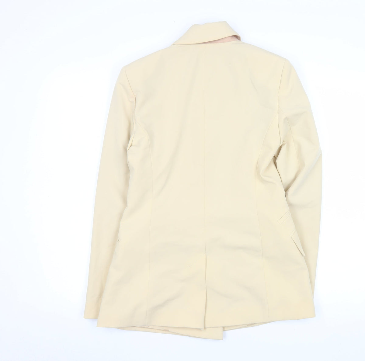 Topshop Women’s Beige Double-Breasted Blazer UK 6 Peak Lapel Tailored Jacket