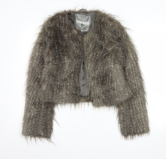 New Look Generation 915 Teens Brown Faux Fur Cropped Jacket Age 14-15