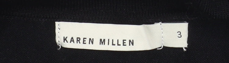 Karen Millen Womens Black Wool Blend Roll Neck Poncho Jumper Size 12