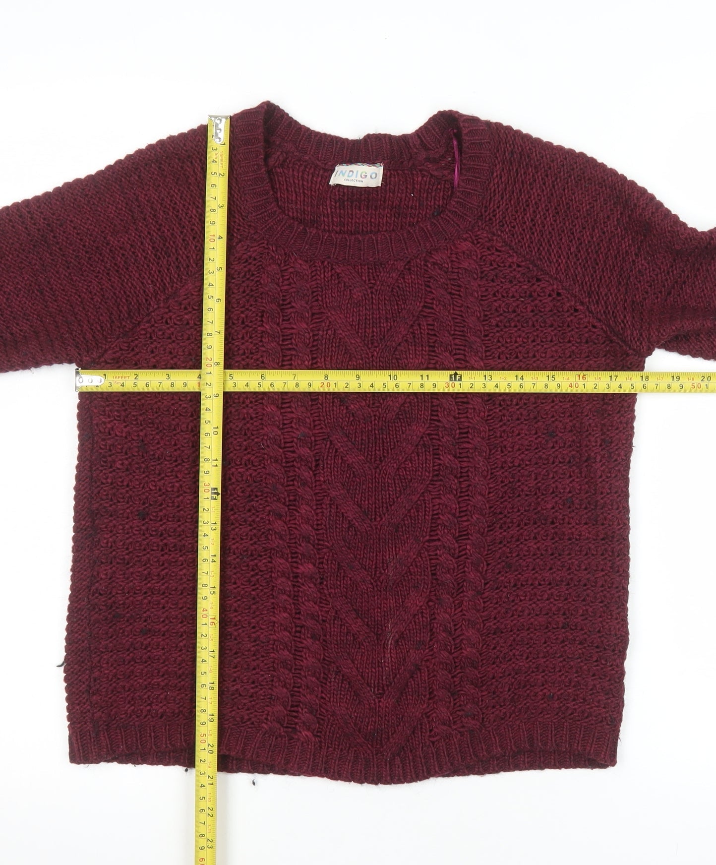 Marks and Spencer Women’s Red Cable Knit Crew Neck Jumper Size 10