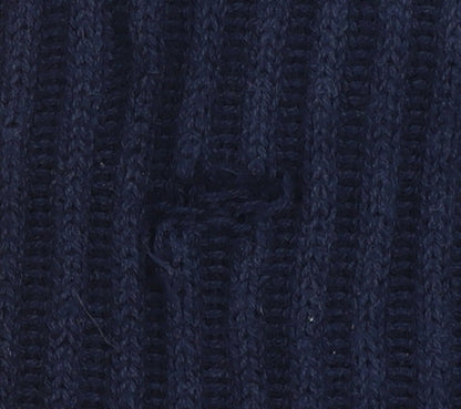 Nautica Men's Blue Cotton Mock Neck Chunky Knit Pullover Jumper Size M