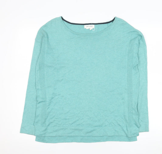 White Stuff Women's Green Boat Neck Pullover Jumper Size 10