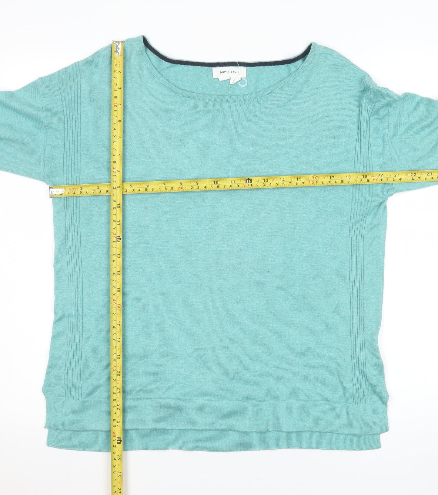 White Stuff Women's Green Boat Neck Pullover Jumper Size 10