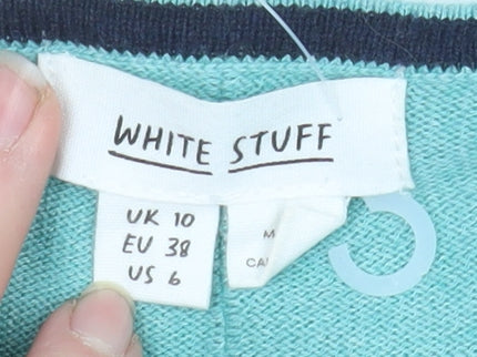 White Stuff Women's Green Boat Neck Pullover Jumper Size 10