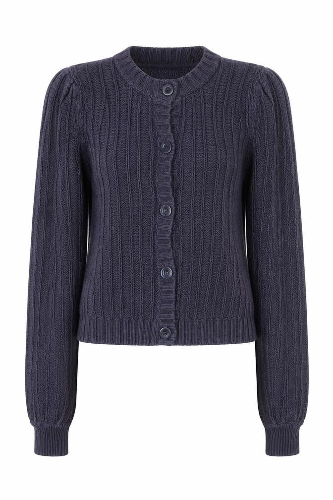 Next Women Grey Cotton Blend Button Cardigan Size 10