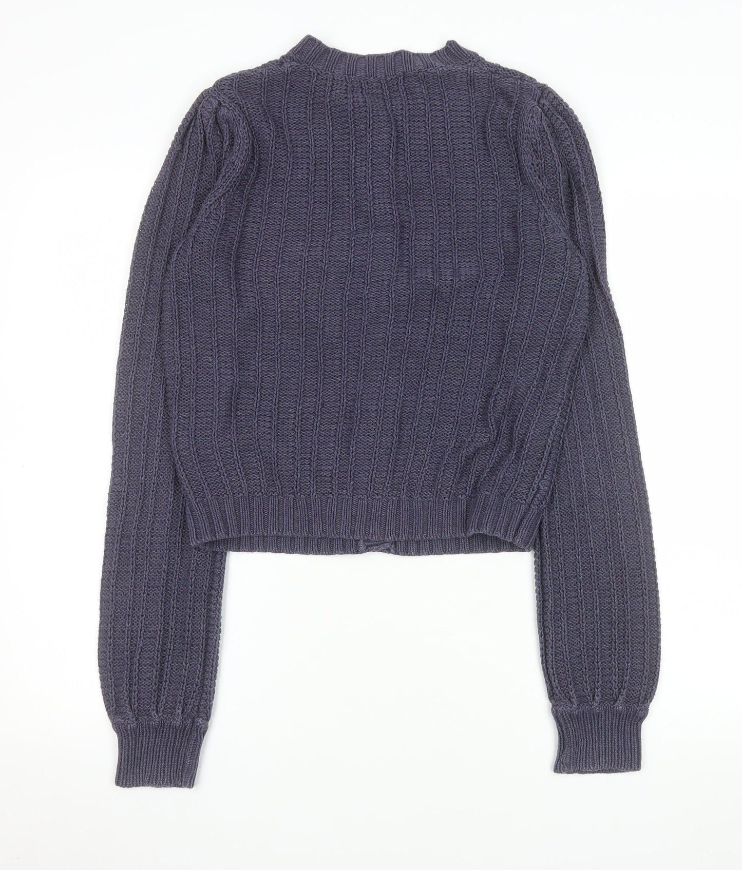 Next Women Grey Cotton Blend Button Cardigan Size 10