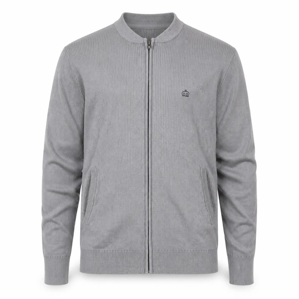 Merc London Men's Grey Small Cotton Zip Jacket - Casual Lightweight Style