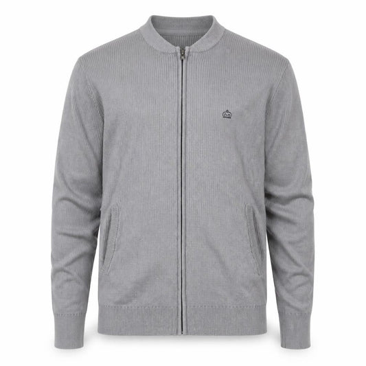 Merc London Men's Grey Small Cotton Zip Jacket - Casual Lightweight Style